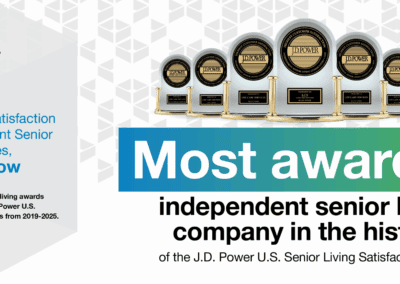Windsor at Celebrations’s Management Company stays on top as J.D. Power’s most-awarded senior living provider in the annual Senior Living Satisfaction Study