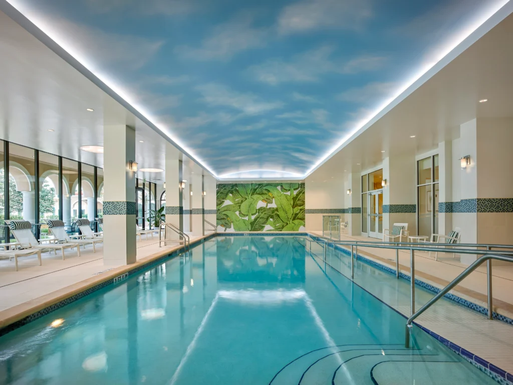 indoor pool, one of the great senior living amenities at Windsor at Celebration in Florida.